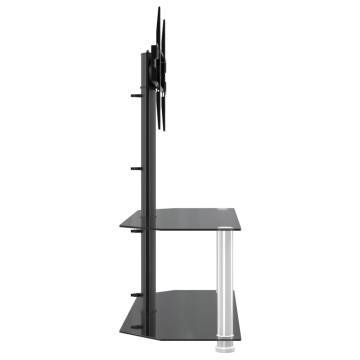 Corner TV Stand for 32-70 Inch TVs - Black & Silver - Hipomarket