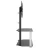 Corner TV Stand for 32-70 Inch TVs - Black & Silver - Hipomarket