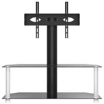 Corner TV Stand for 32-70 Inch TVs - Black & Silver - Hipomarket