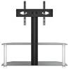 Corner TV Stand for 32-70 Inch TVs - Black & Silver - Hipomarket