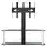 Corner TV Stand for 32-70 Inch TVs - Black & Silver - Hipomarket