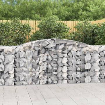 Arched Gabion Baskets - 15 pcs Galvanised Iron - 400x50x100/120 cm