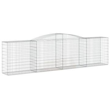 Arched Gabion Baskets - 15 pcs Galvanised Iron - 400x50x100/120 cm