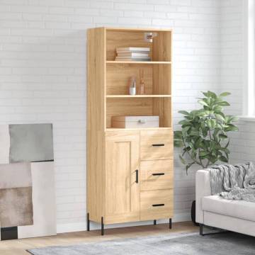 Stylish Highboard Sonoma Oak - 69.5x34x180 cm | Hipomarket