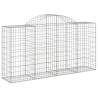 Arched Gabion Baskets 14 pcs - Galvanised Iron Garden Barriers