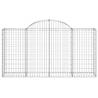 Arched Gabion Baskets 14 pcs - Galvanised Iron Garden Barriers