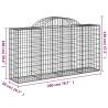 Arched Gabion Baskets 14 pcs - Galvanised Iron Garden Barriers