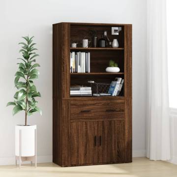 Stylish Highboard Brown Oak - Engineered Wood Storage Solution