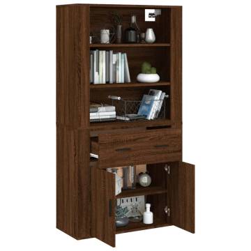 Stylish Highboard Brown Oak - Engineered Wood Storage Solution