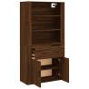 Stylish Highboard Brown Oak - Engineered Wood Storage Solution