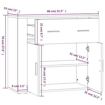 Stylish Highboard Brown Oak - Engineered Wood Storage Solution