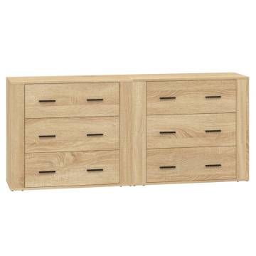 Sonoma Oak Sideboards - 2 pcs Durable Engineered Wood