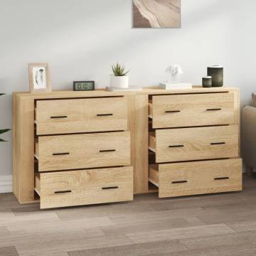 Sonoma Oak Sideboards - 2 pcs Durable Engineered Wood