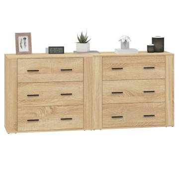 Sonoma Oak Sideboards - 2 pcs Durable Engineered Wood