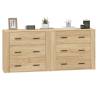 Sonoma Oak Sideboards - 2 pcs Durable Engineered Wood