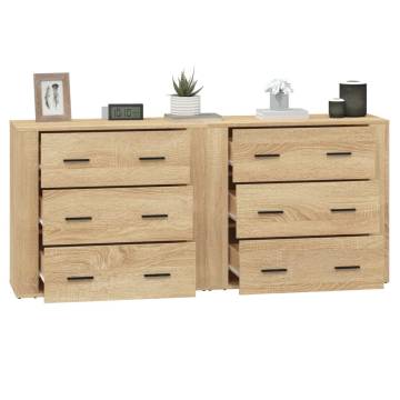 Sonoma Oak Sideboards - 2 pcs Durable Engineered Wood