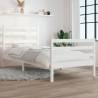 Bed Frame Solid Wood Pine 100x200 cm White Colour white Size 100 x 200 cm 