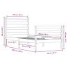 Solid Wood Pine Bed Frame 100x200 cm - White