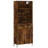 Stylish Highboard in Smoked Oak - 69.5x34x180 cm