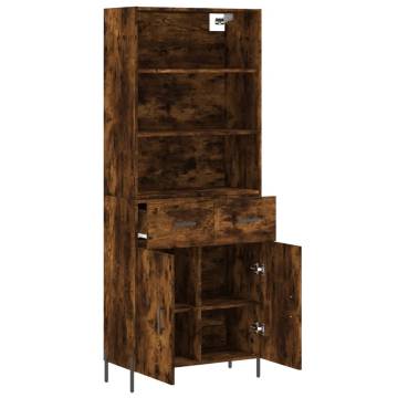 Stylish Highboard in Smoked Oak - 69.5x34x180 cm