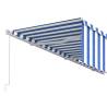 Manual Retractable Awning 6x3m - Blue & White | Hipomarket