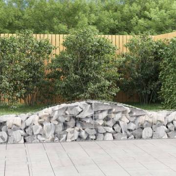 Arched Gabion Baskets - 10 pcs Galvanised Iron | HipoMarket