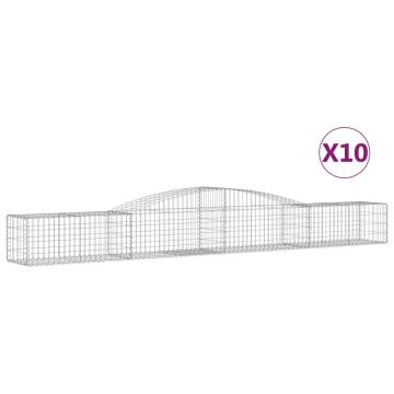 Arched Gabion Baskets - 10 pcs Galvanised Iron | HipoMarket