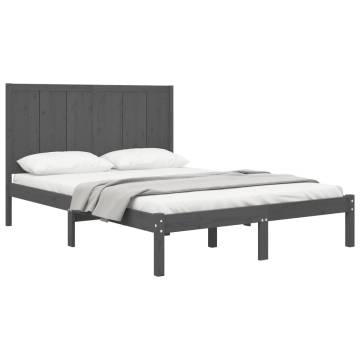 Stylish Grey Solid Wood Pine Bed Frame 120x200 cm - Hipomarket