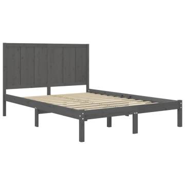 Stylish Grey Solid Wood Pine Bed Frame 120x200 cm - Hipomarket