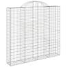 Arched Gabion Baskets - 6 pcs Galvanised Iron (200x50x180/200 cm)