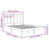 Stylish Grey Solid Wood Pine Bed Frame 120x200 cm - Hipomarket