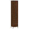 Stylish Highboard Brown Oak - 34.5x34x180 cm Engineered Wood