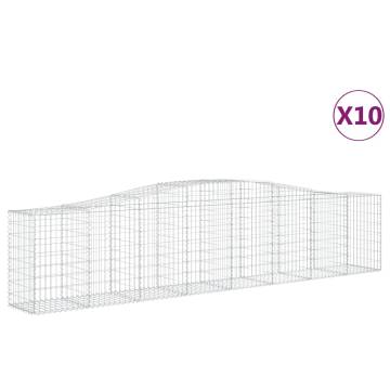 Arched Gabion Baskets - 10 pcs Galvanised Iron | HipoMarket