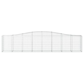 Arched Gabion Baskets - 10 pcs Galvanised Iron | HipoMarket