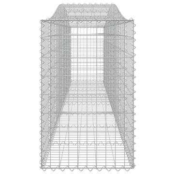 Arched Gabion Baskets - 10 pcs Galvanised Iron | HipoMarket