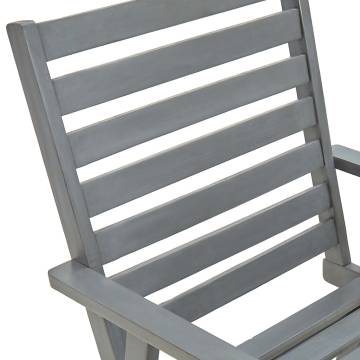 3 pcs Grey Solid Acacia Wood Outdoor Dining Chairs | Hipo Market