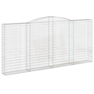 Arched Gabion Baskets - 3 pcs Galvanised Iron (400x30x180/200 cm)