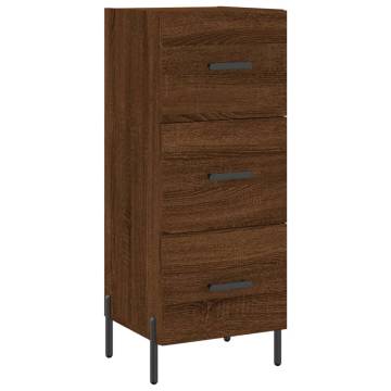 Stylish Highboard Brown Oak - 34.5x34x180 cm Engineered Wood