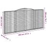 Arched Gabion Baskets - 3 pcs Galvanised Iron (400x30x180/200 cm)