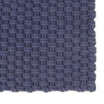 Navy Blue Cotton Rug 200x300 cm – Cozy & Elegant Décor