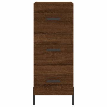 Stylish Highboard Brown Oak - 34.5x34x180 cm Engineered Wood