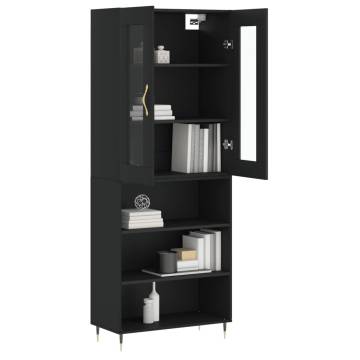 Stylish Highboard Black 69.5x34x180 cm | Hipomarket