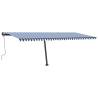 Freestanding Manual Retractable Awning 600x300 cm - Blue/White