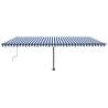 Freestanding Manual Retractable Awning 600x300 cm - Blue/White