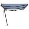 Freestanding Manual Retractable Awning 600x300 cm - Blue/White