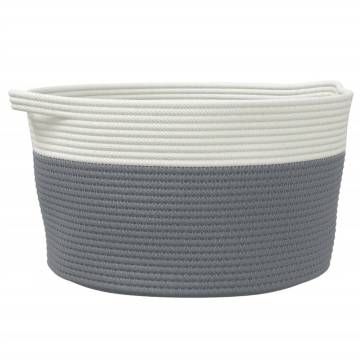 Storage Basket Grey and White Ø40x25 cm - Stylish & Durable