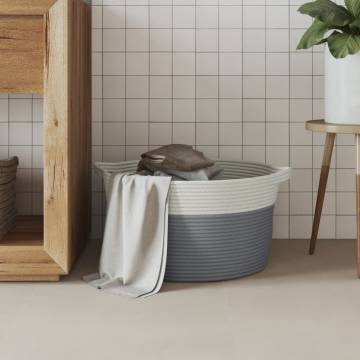 Storage Basket Grey and White Ø40x25 cm - Stylish & Durable