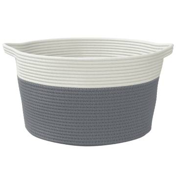 Storage Basket Grey and White Ø40x25 cm - Stylish & Durable