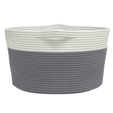 Storage Basket Grey and White Ø40x25 cm - Stylish & Durable