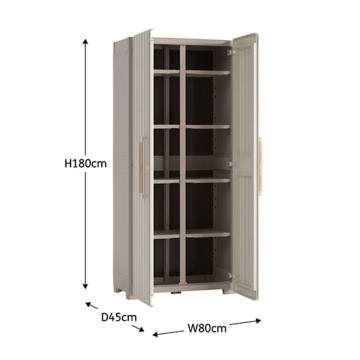 Keter Multi-purpose Storage Cabinet - Groove Beige & Sand